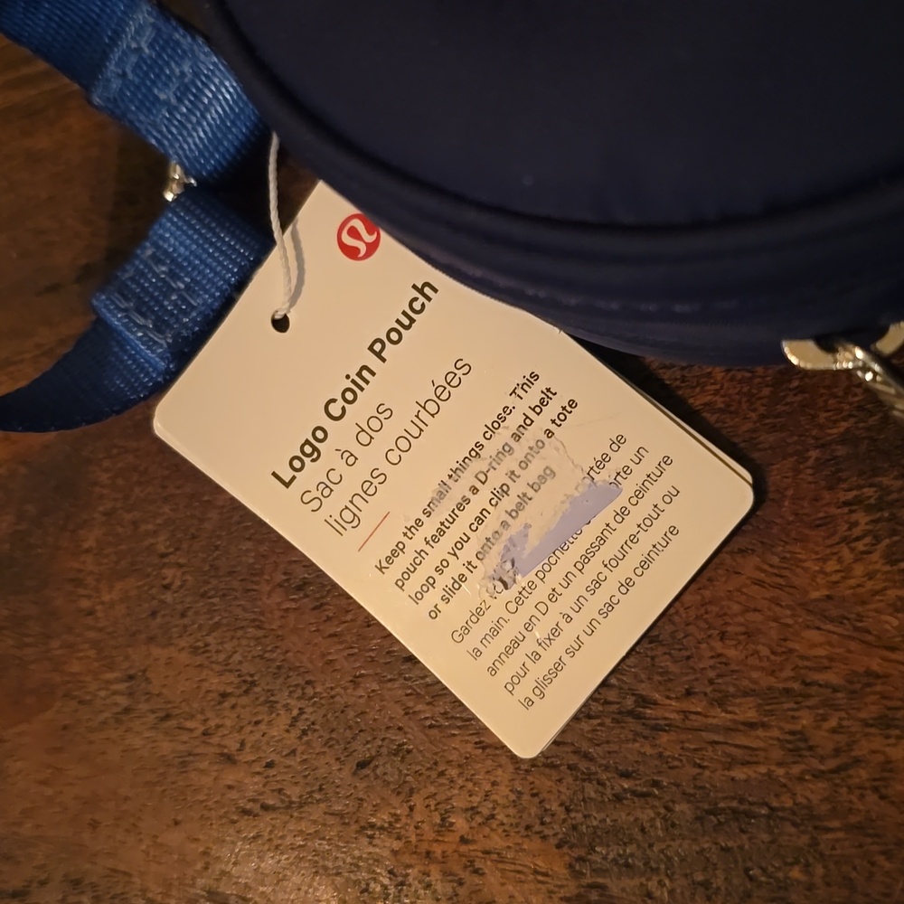 Lululemon Navy Round Zip Pouch with Strap - Picture 5 of 6
